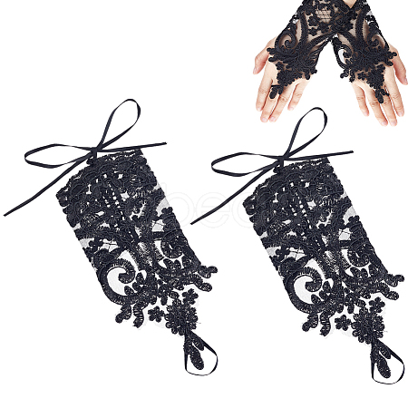 Polyester Lace Sleeve for Women Girl AJEW-WH0348-689A-1
