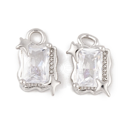 Brass Micro Pave Clear Cubic Zirconia Pendants LS-KK-L212-02P-1