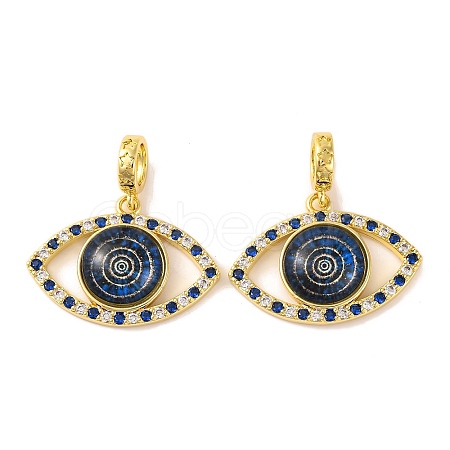 Rack Plating Brass Micro Pave Cubic Zirconia Pendant KK-H486-20G-01-1