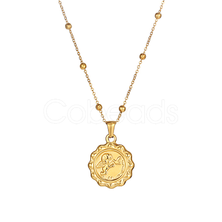 3D Relief Cupid Double-sided Portrait Pendant Necklaces UZ2344-1-1