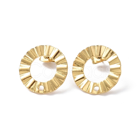 Ion Plating(IP) 304 Stainless Steel Stud Earring Finding EJEW-I285-21G-1