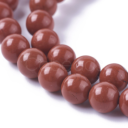 Natural Red Jasper Beads Strands X-G-F348-01-6mm-A-1