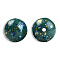 Spray Painted Resin Beads, Round, Dark Green, 20x19mm, Hole: 2~2.4mm