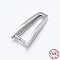 Anti-Tarnish Rhodium Plated 925 Sterling Silver Pendant Bails, Ice Pick & Pinch Bails, Platinum, 11.5x5x2.5mm, pin: 0.7mm