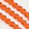 Glass Beads Strands, Faceted(32 Facets), Round, Dark Orange, 4mm, Hole: 1mm, about 87~93pcs/strand, 32~33cm