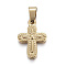 304 Stainless Steel Pendants, Cross, Golden, 19x13x3mm, Hole: 5x7mm