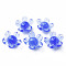 Handmade Lampwork Beads, Flower, Royal Blue, 14.5~15.5x15~16x7~8mm, Hole: 1.5mm