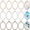 Olycraft Rack Plating Alloy Open Back Bezel Pendants, For DIY UV Resin, Epoxy Resin, Pressed Flower Jewelry, Oval, Mixed Color, 39x23.8x3.5mm, Hole: 2.8mm