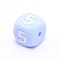 Silicone Beads, for Bracelet or Necklace Making, Arabic Numerals Style, Light Sky Blue Cube, Num.5, 10x10x10mm, Hole: 2mm