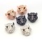 Brass Micro Pave Cubic Zirconia Leopard Beads, Cadmium Free & Nickel Free & Lead Free, Mixed Color, 11.5x11.5x7mm, Hole: 1mm