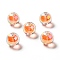 Two Tone UV Plating Rainbow Iridescent Acrylic Beads, Bead in Bead, Round, Orange, 15~15.5x15.5~16mm, Hole: 3~3.1mm