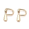 Brass Screw Carabiner Lock Charms, for Necklaces Making, Real 18K Gold Plated, Polishing, Letter, Letter.P, 34x22x3mm, Screw: 7x5mm