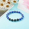 Handmade Evil Eye Lampwork Beaded Stretch Bracelets BJEW-JB06466-01-5