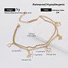 Summer Beach 304 Stainless Steel Charm Anklets for Women UX9866-6-1