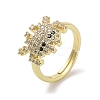 Real 18K Gold Plated Brass Pave Cubic Zirconia Adjustable Rings RJEW-M170-05G-01-1
