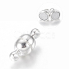 Round Brass Magnetic Clasps with Loops KK-D331-S-1