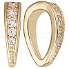 10Pcs Rack Plating Brass Micro Pave Cubic Zirconia Snap on Bails KK-BBC0008-87-1