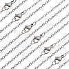 30Pcs 304 Stainless Steel Flat Cable Chain Necklaces Set for Men Women STAS-BBC0004-99A-1