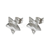 Non-Tarnish 304 Stainless Steel Stud Earring Findings X-STAS-L024-003P-09-1