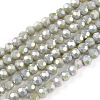 Round Full Rainbow Plated Faceted(32 Facets) Electroplate Glass Beads Strands X-EGLA-J130-FR16-1