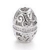 Brass Micro Pave Clear Cubic Zirconia Beads KK-K243-12P-2
