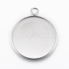 Tarnish Resistant 304 Stainless Steel Pendant Cabochon Settings X-STAS-E146-18P-25mm-2