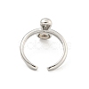 Brass Letter Open Cuff Rings for Women RJEW-G313-01I-P-3