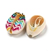 Printed Natural Shell Beads BSHE-G037-01L-2