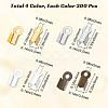 1200Pcs 4 Colors Iron Folding Crimp Ends IFIN-SP0001-10-2