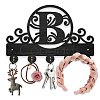Wood & Iron Wall Mounted Hangers HJEW-WH0055-218-1