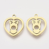 201 Stainless Steel Puppy Pendants X-STAS-S110-054G-1