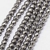 Electroplate Non-magnetic Synthetic Hematite Beads Strands G-J169B-4mm-M-2