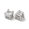Brass Micro Pave Cubic Zirconia Slide Charms KK-F872-01P-2