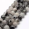 Natural Black Rutilated Quartz Bead Strands G-P217-32-10mm-1