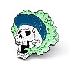 Skull with Flame Enamel Pin JEWB-A005-18-02-1