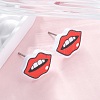 Wood Stud Earrings EJEW-M063-01F-1