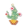 Beaded Cactus Charms PALLOY-MZ00455-1