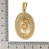 Rack Plating Brass Micro Pave Clear Cubic Zirconia Pendants KK-C067-09G-01-3