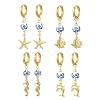 4 Styles Marine Theme 202 Stainless Steel Hoop Earrings EJEW-JE07004-2