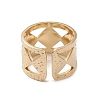 Ion Plating(IP) 304 Stainless Steel Rhombus Open Cuff Rings for Women RJEW-G285-31G-3