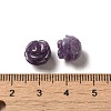 Natural Lepidolite/Purple Mica Carved Flower Scattered Beads G-O156-B-24-3