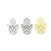 12Pcs 3 Colors Hamsa Hand 201 Stainless Steel Brooches for Backpack Clothes JEWB-A033-14-2