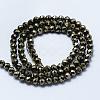 Natural Pyrite Beads Strands G-J369-19-4mm-2