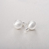 Round Ball Drawbench Brass Ear False Plugs for Women EJEW-G391-24B-S-1