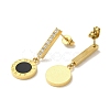 Ion Plating(IP) Stainless Steel Inlay Rhinestone & Enamel Stud Earrings for Women EJEW-M024-04G-2