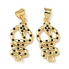 Brass Micro Pave Cubic Zirconia Pendants KK-L243-29G-15-1
