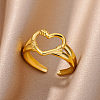 Simple Style 304 Stainless Steel Cuff Rings for Women FS-WGD177D-02-1