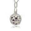 Silver Color Plated Brass Hollow Round Cage Pendants KK-J216-07S-2