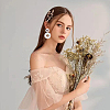 2 Pairs 2 Style Raffia Flower Dangle Stud Earrings EJEW-FI0003-23-7