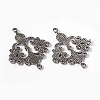 Antique Silver Tibetan Style Rhombus Chandelier Component Links for Dangle Earring Making X-EA9734Y-NF-4
